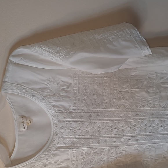 Anthropologie meadow rue mini dress white with embroidery size xs - Picture 5 of 8